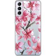 Прозрачный чехол BoxFace Samsung G996 Galaxy S21 Plus Pink Magnolia