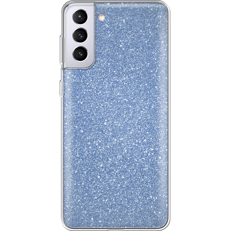 Чехол с блёстками Samsung G996 Galaxy S21 Plus Голубой