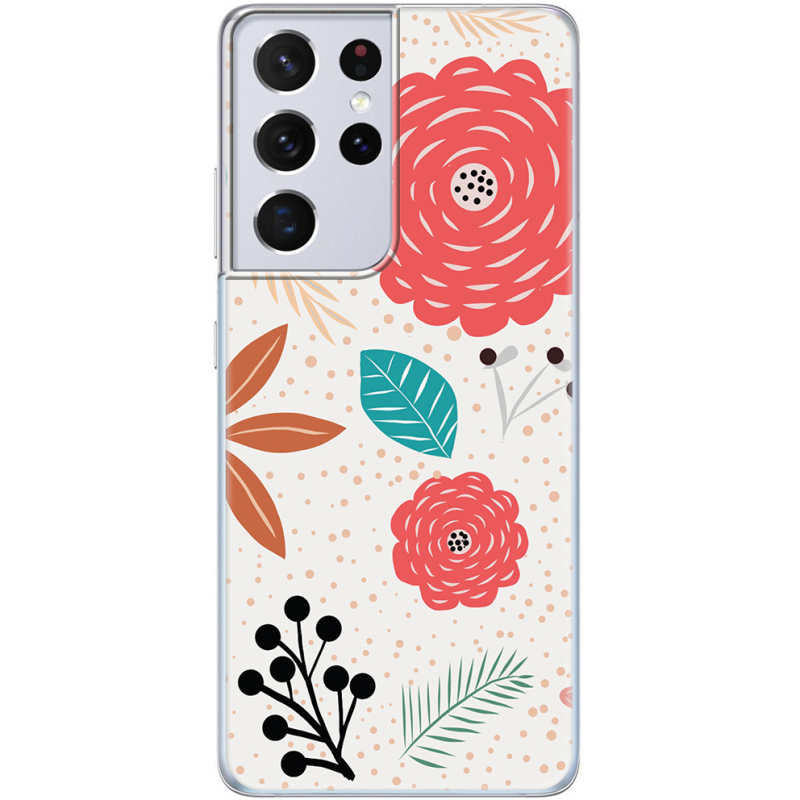 Чехол BoxFace Samsung G998 Galaxy S21 Ultra Line Flowers