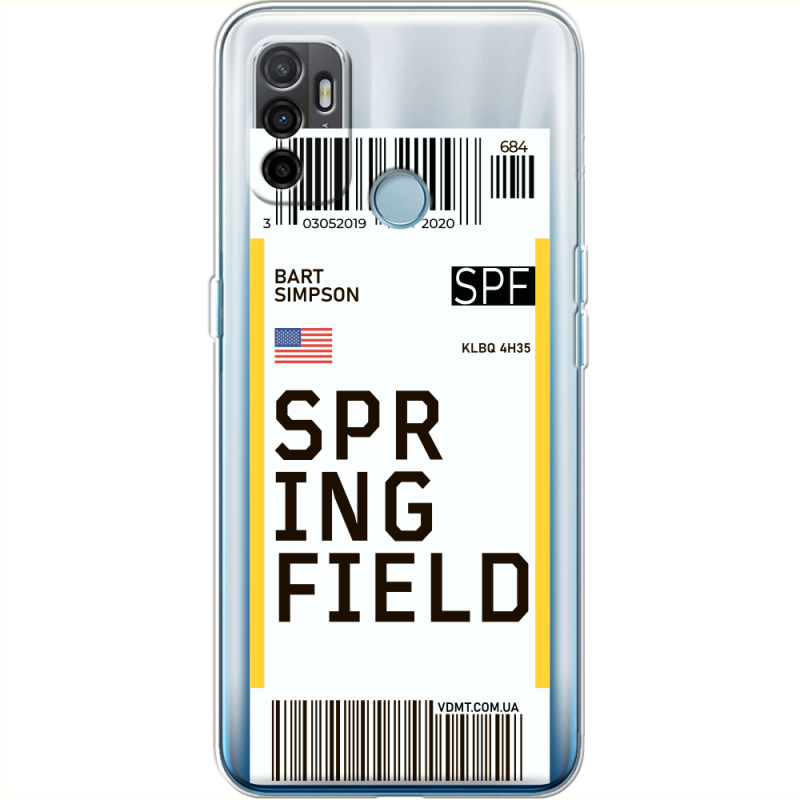 Прозрачный чехол BoxFace OPPO A53 Ticket Springfield