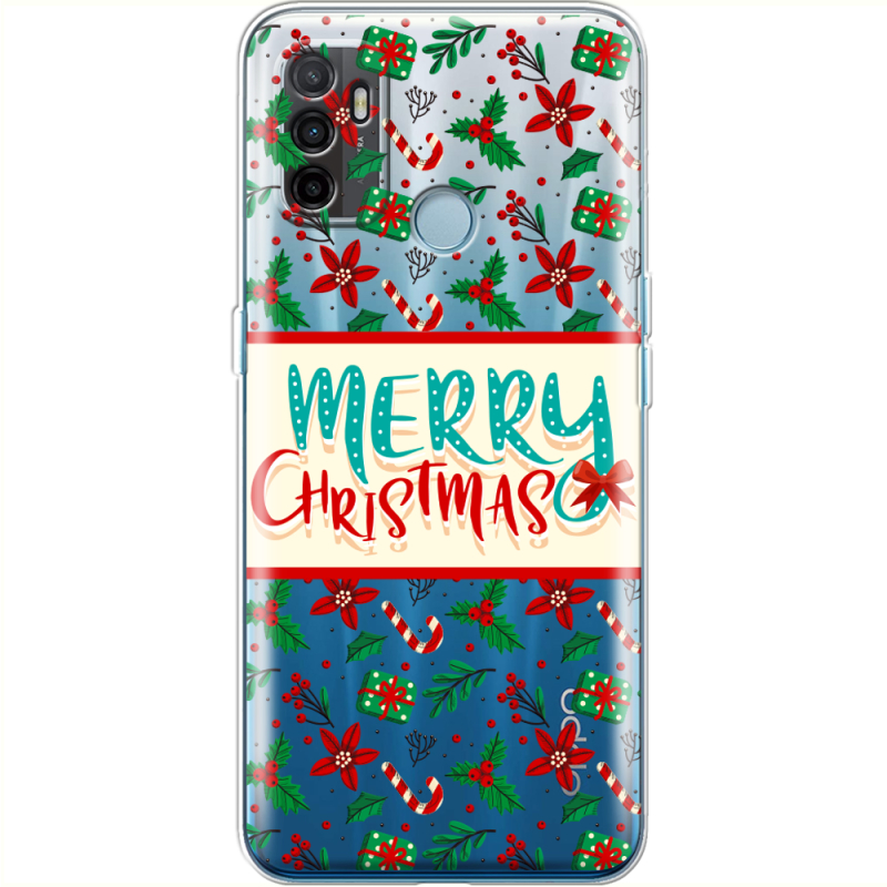 Прозрачный чехол BoxFace OPPO A53 Vintage Christmas Pattern