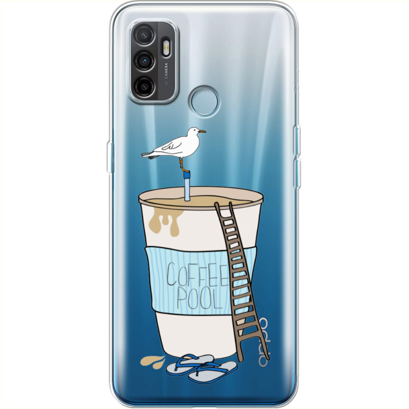 Прозрачный чехол BoxFace OPPO A53 Segull in Cofee Pool