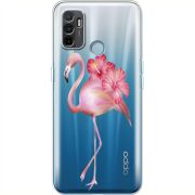 Прозрачный чехол BoxFace OPPO A53 Floral Flamingo