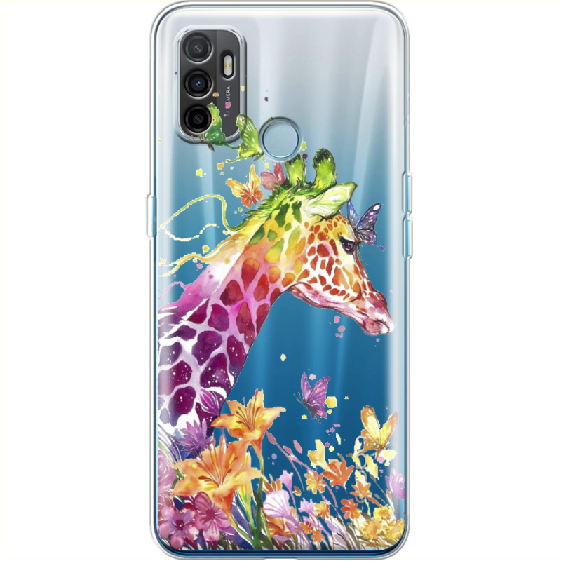 Прозрачный чехол BoxFace OPPO A53 Colorful Giraffe
