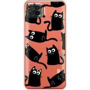 Прозрачный чехол BoxFace OPPO A73 с 3D-глазками Black Kitty