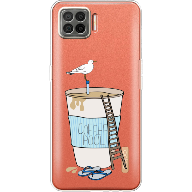 Прозрачный чехол BoxFace OPPO A73 Segull in Cofee Pool