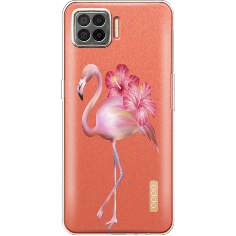 Прозрачный чехол BoxFace OPPO A73 Floral Flamingo