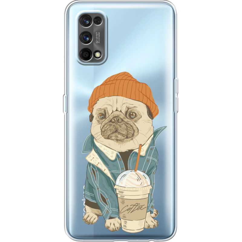 Прозрачный чехол BoxFace Realme 7 Pro Dog Coffeeman