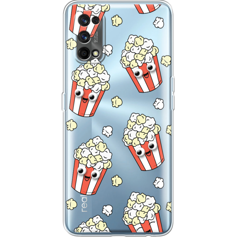 Прозрачный чехол BoxFace Realme 7 Pro с 3D-глазками Popcorn