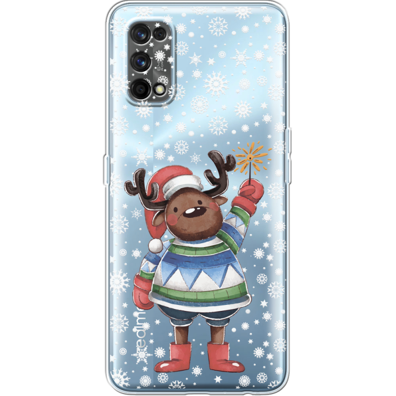 Прозрачный чехол BoxFace Realme 7 Pro Christmas Deer with Snow