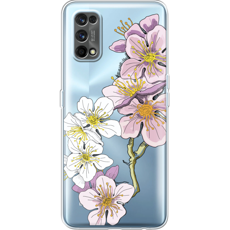 Прозрачный чехол BoxFace Realme 7 Pro Cherry Blossom