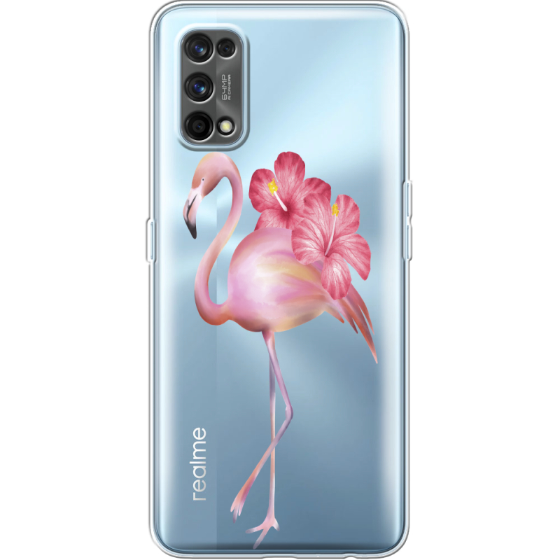 Прозрачный чехол BoxFace Realme 7 Pro Floral Flamingo