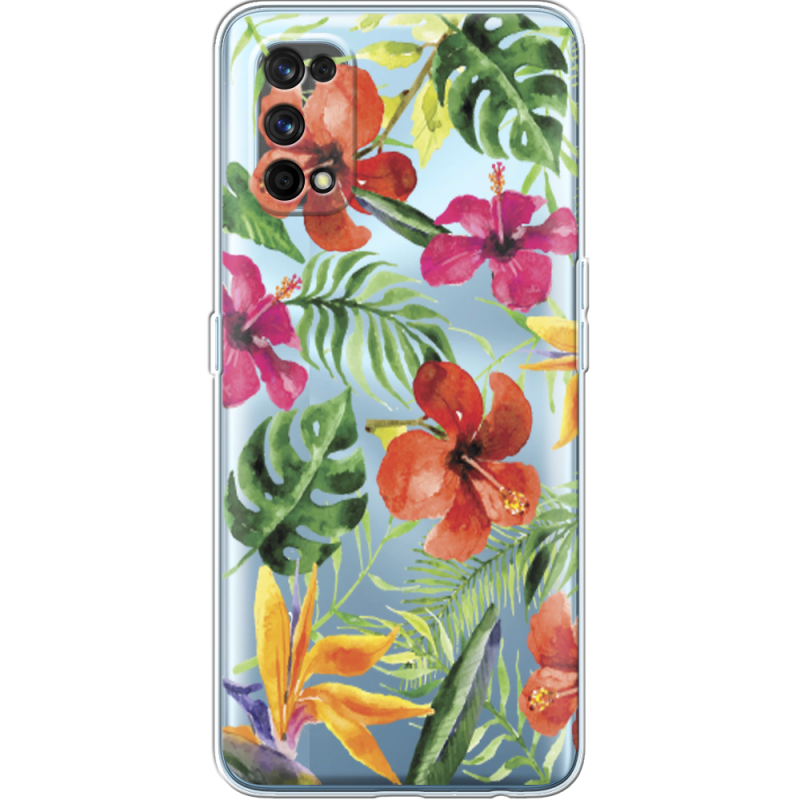 Прозрачный чехол BoxFace Realme 7 Pro Tropical Flowers