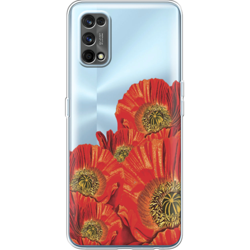 Прозрачный чехол BoxFace Realme 7 Pro Red Poppies