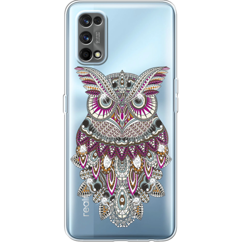 Чехол со стразами Realme 7 Pro Owl