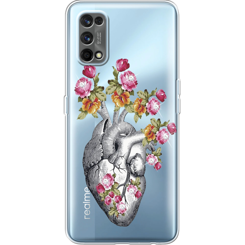 Чехол со стразами Realme 7 Pro Heart