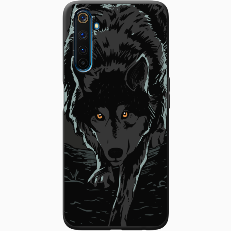 Черный чехол BoxFace Realme 6 Pro Wolf