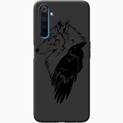 Черный чехол BoxFace Realme 6 Pro Wolf and Raven