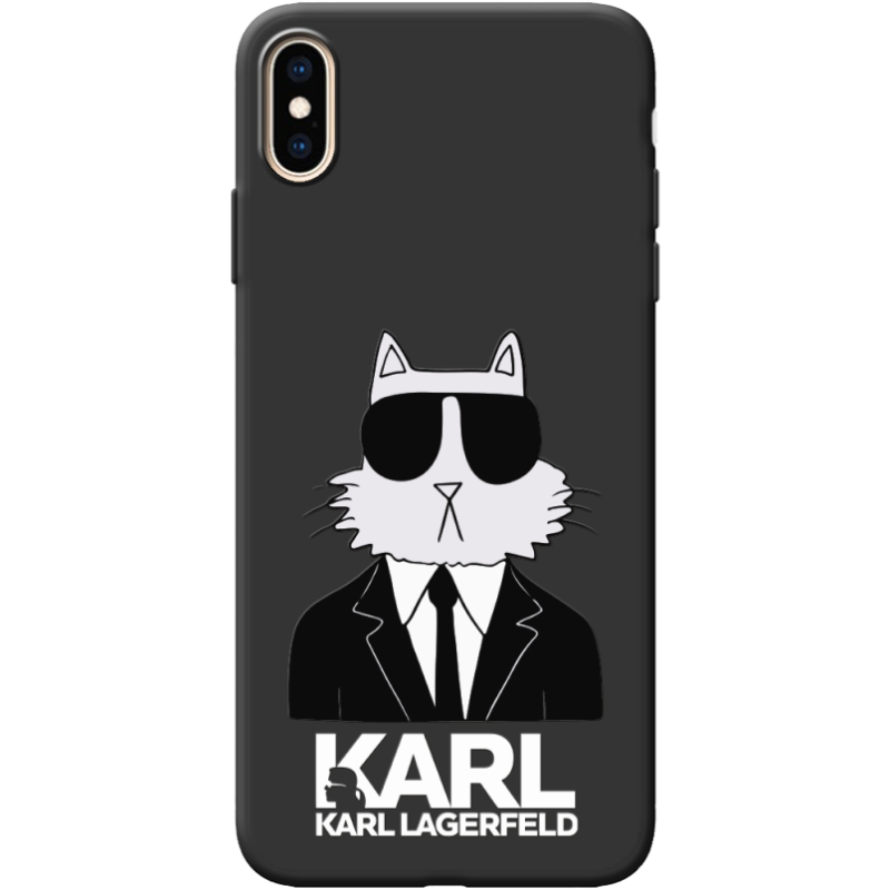 Черный чехол BoxFace Apple iPhone XS Max Cat in Black