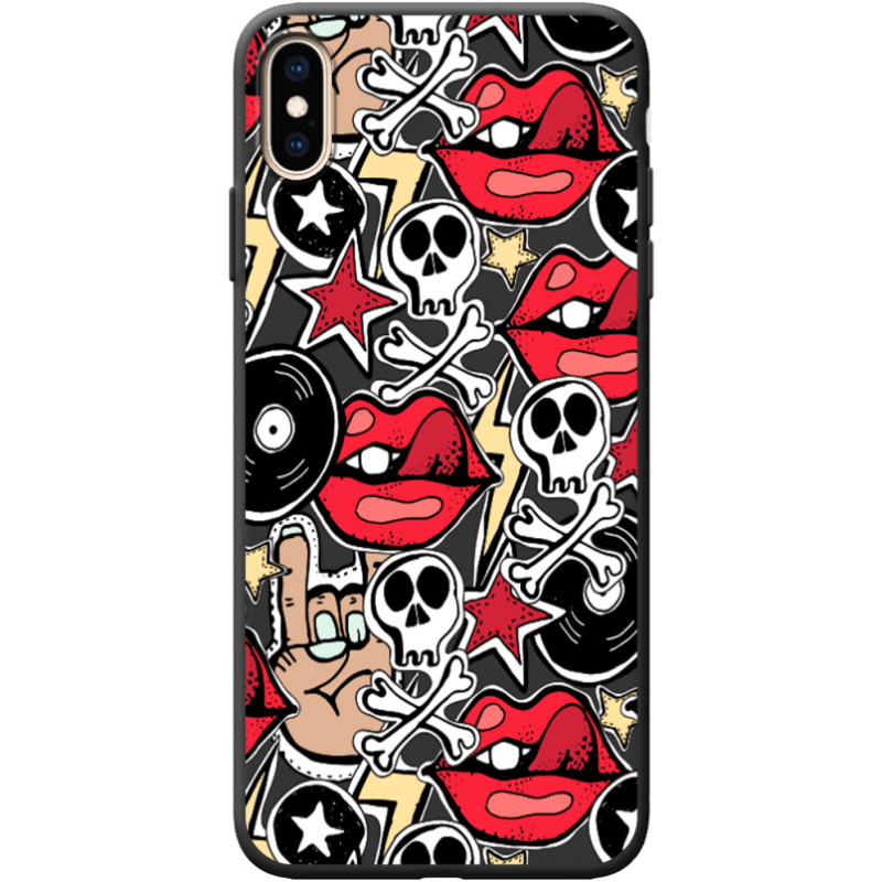 Черный чехол BoxFace Apple iPhone XS Max Rock Graffiti