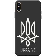 Черный чехол BoxFace Apple iPhone XS Max Тризуб монограмма ukraine