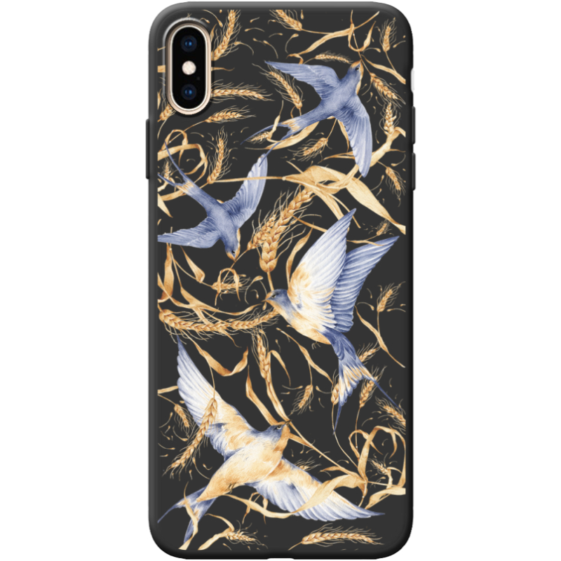 Черный чехол BoxFace Apple iPhone XS Max Ластівки
