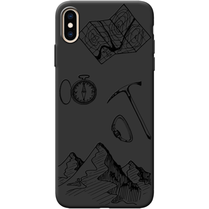 Черный чехол BoxFace Apple iPhone XS Max Mountains