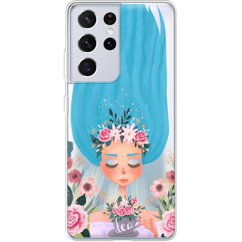 Прозрачный чехол BoxFace Samsung G998 Galaxy S21 Ultra Blue Hair