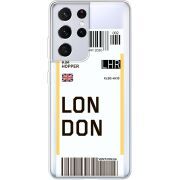 Прозрачный чехол BoxFace Samsung G998 Galaxy S21 Ultra Ticket London