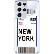 Прозрачный чехол BoxFace Samsung G998 Galaxy S21 Ultra Ticket New York
