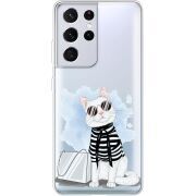 Прозрачный чехол BoxFace Samsung G998 Galaxy S21 Ultra Cat Style