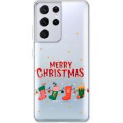 Прозрачный чехол BoxFace Samsung G998 Galaxy S21 Ultra Merry Christmas