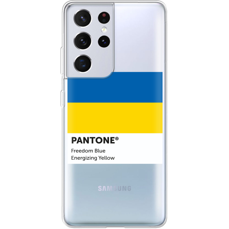 Прозрачный чехол BoxFace Samsung G998 Galaxy S21 Ultra Pantone вільний синій