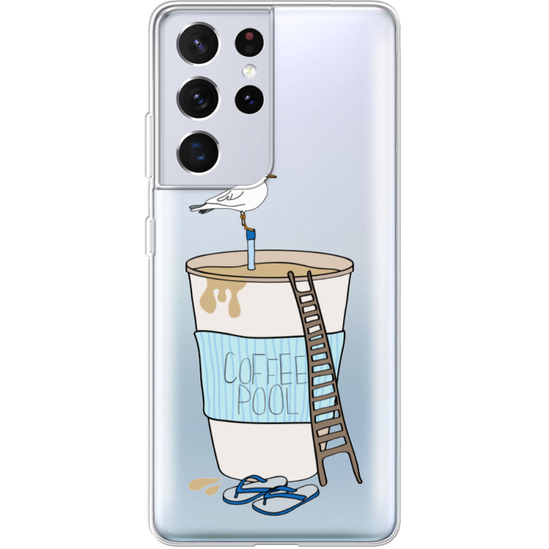 Прозрачный чехол BoxFace Samsung G998 Galaxy S21 Ultra Segull in Cofee Pool