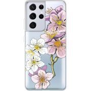 Прозрачный чехол BoxFace Samsung G998 Galaxy S21 Ultra Cherry Blossom