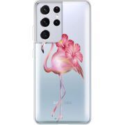 Прозрачный чехол BoxFace Samsung G998 Galaxy S21 Ultra Floral Flamingo