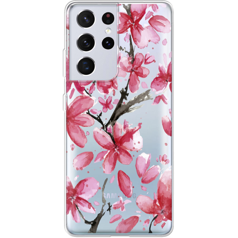 Прозрачный чехол BoxFace Samsung G998 Galaxy S21 Ultra Pink Magnolia