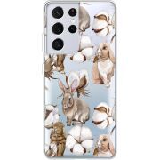 Прозрачный чехол BoxFace Samsung G998 Galaxy S21 Ultra Cotton and Rabbits