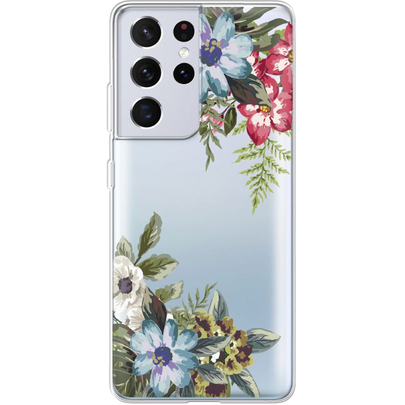 Прозрачный чехол BoxFace Samsung G998 Galaxy S21 Ultra Floral