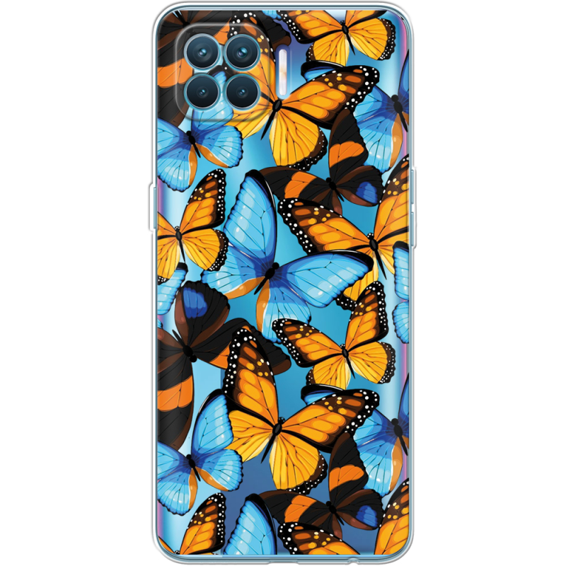 Прозрачный чехол BoxFace OPPO Reno4 Lite/ A93 Butterfly Morpho
