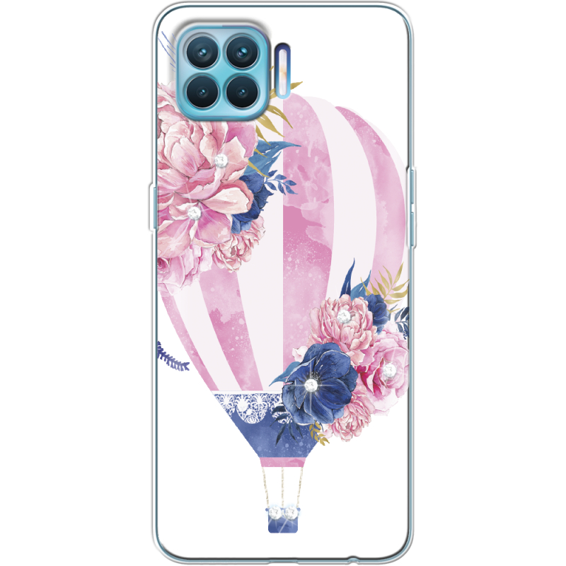 Чехол с блёстками OPPO A93/ Reno4 Lite Pink Air Baloon