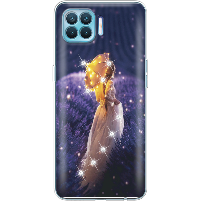 Чехол с блёстками OPPO A93/ Reno4 Lite Girl with Umbrella