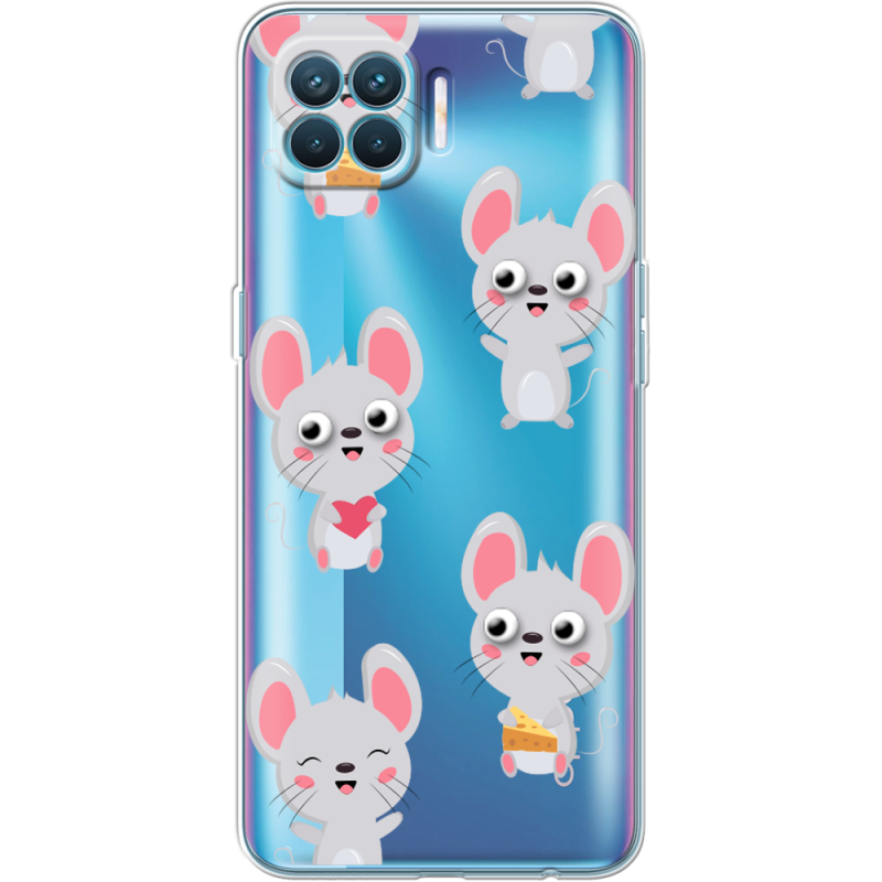 Прозрачный чехол BoxFace OPPO A93/ Reno4 Lite с 3D-глазками Mouse