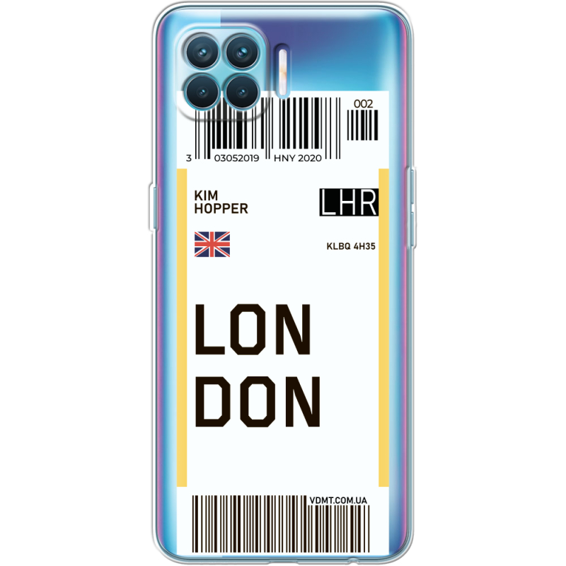 Прозрачный чехол BoxFace OPPO A93/ Reno4 Lite Ticket London