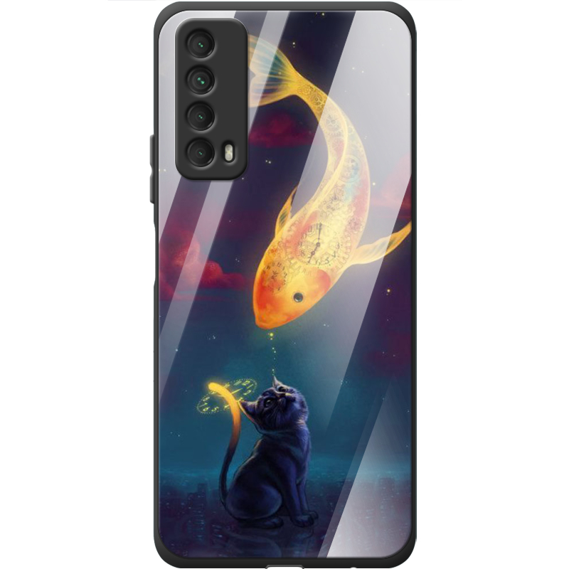 Защитный чехол BoxFace Glossy Panel Huawei P Smart 2021 Kitten And Fish