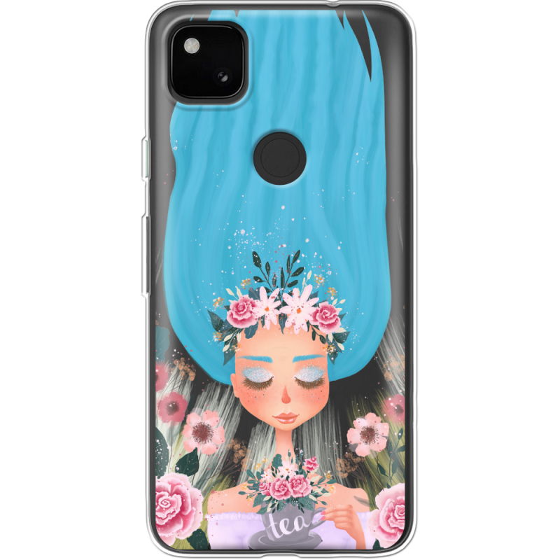 Прозрачный чехол BoxFace Google Pixel 4a Blue Hair