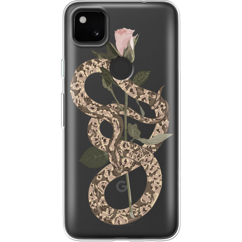 Прозрачный чехол BoxFace Google Pixel 4a Glamor Snake