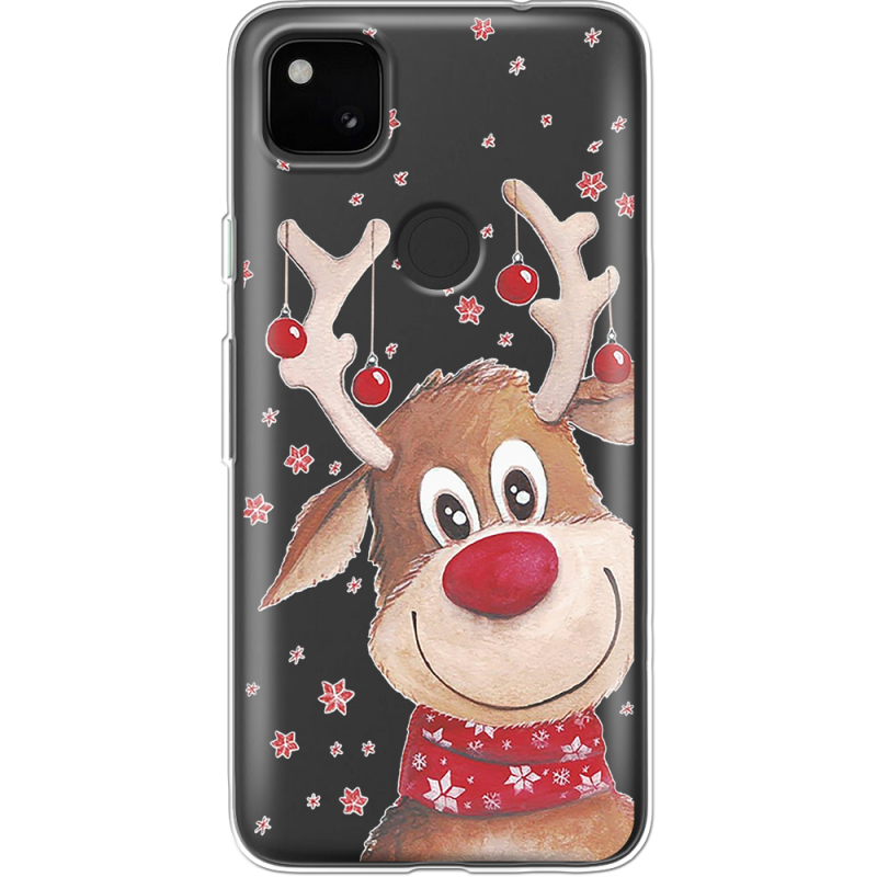 Прозрачный чехол BoxFace Google Pixel 4a Winter Deer