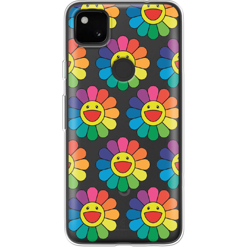 Прозрачный чехол BoxFace Google Pixel 4a Hippie Flowers