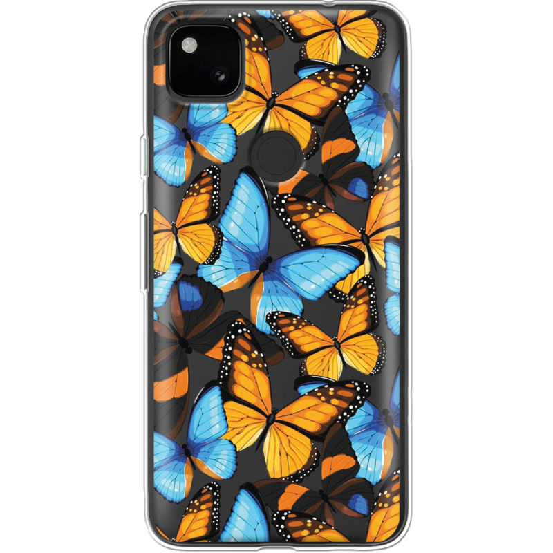 Прозрачный чехол BoxFace Google Pixel 4a Butterfly Morpho